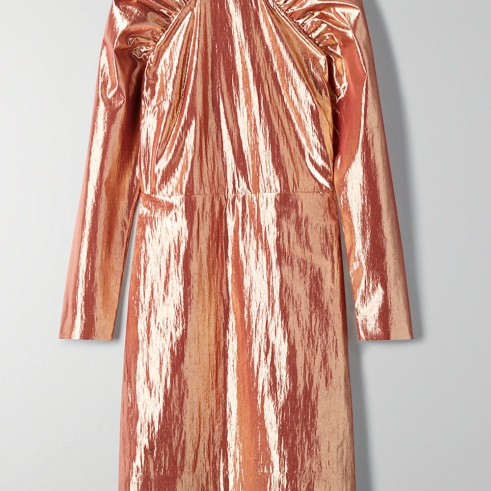 ARITZIA LITTLE MOON SANGRIA DRESS Copper Metallic - Picture 6 of 8